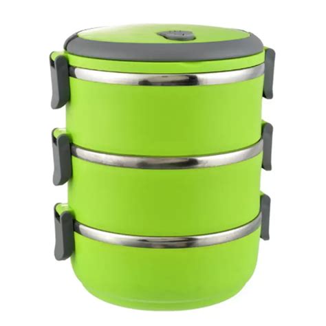 VSQUARE Easy Lock Stainless Steel Lunch Box (triple layer)